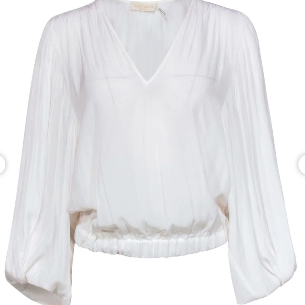 Ramy Brook Silk V-neck Wide Sleeve Blouse